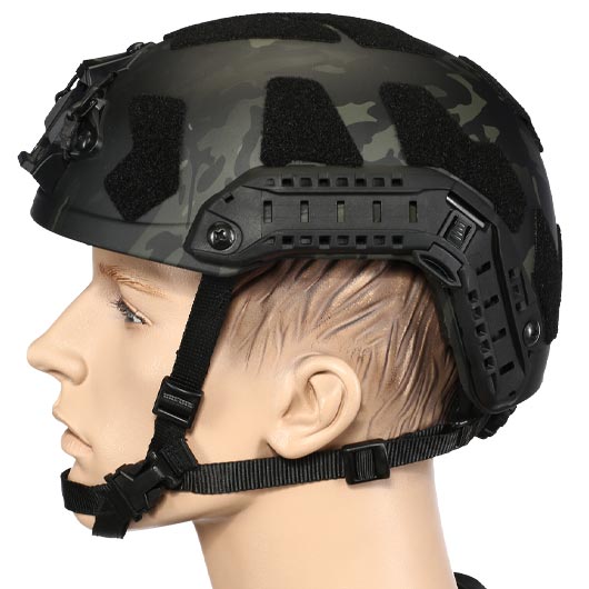 Nuprol FAST Railed SF Airsoft Helm mit NVG Mount Black MC-Camo Bild 1