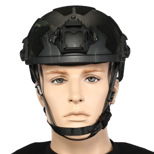 Nuprol Airsoft Helm FAST Railed SF mit NVG Mount Black MC-Camo Bild 2
