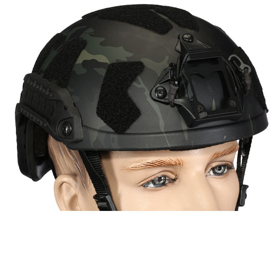 Nuprol FAST Railed SF Airsoft Helm mit NVG Mount Black MC-Camo Bild 5