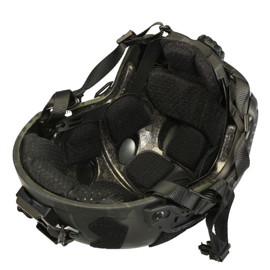 Nuprol FAST Railed SF Airsoft Helm mit NVG Mount Black MC-Camo Bild 9