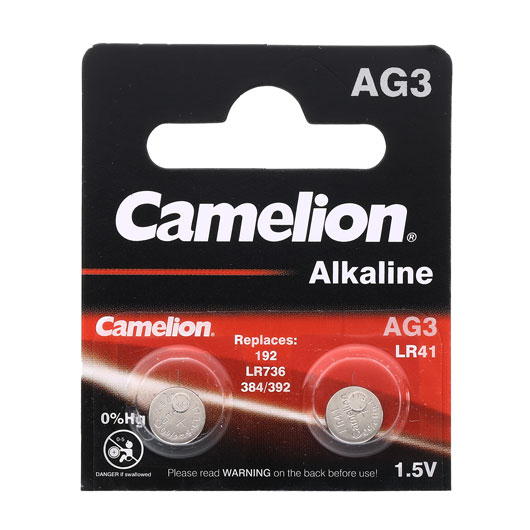 Camelion Alkaline Batterie AG3 / LR41 1,5V - 2er Blister