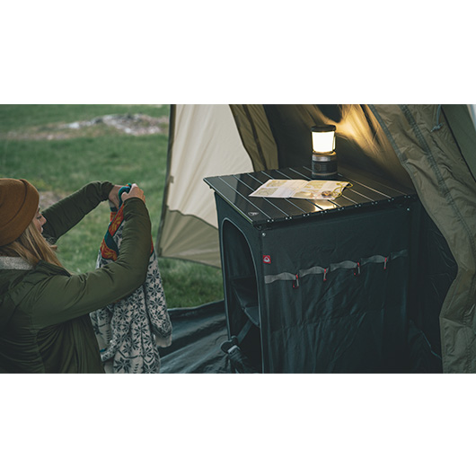 Robens Campingschrank Settler mit zwei Regalbden 58 x 58 x 83 cm schwarz klappbar Bild 10