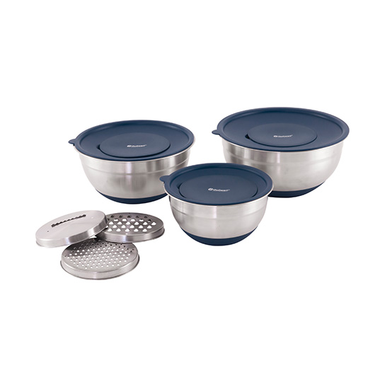 Outwell Schssel-Set Chef mit Deckel und Reiben Edelstahl Bild 1