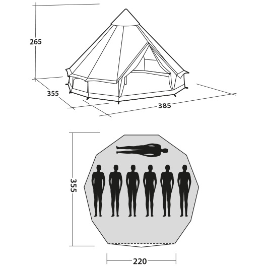 Easy Camp Familienzelt Moonlight Bell Tipi fr max. 7 Personen grau/khaki Bild 1