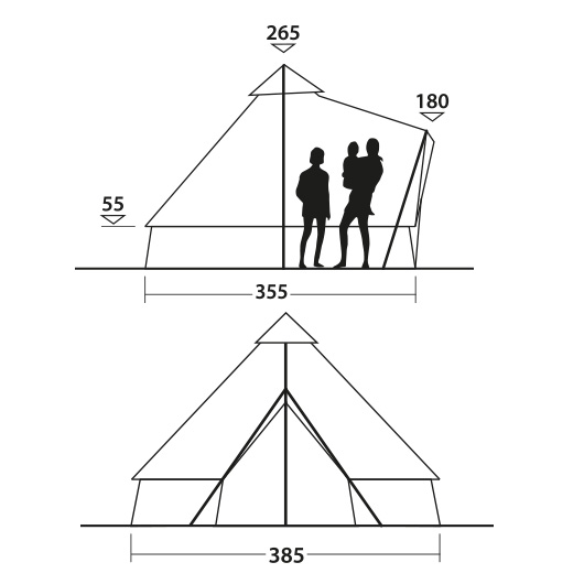 Easy Camp Familienzelt Moonlight Bell Tipi fr max. 7 Personen grau/khaki Bild 2