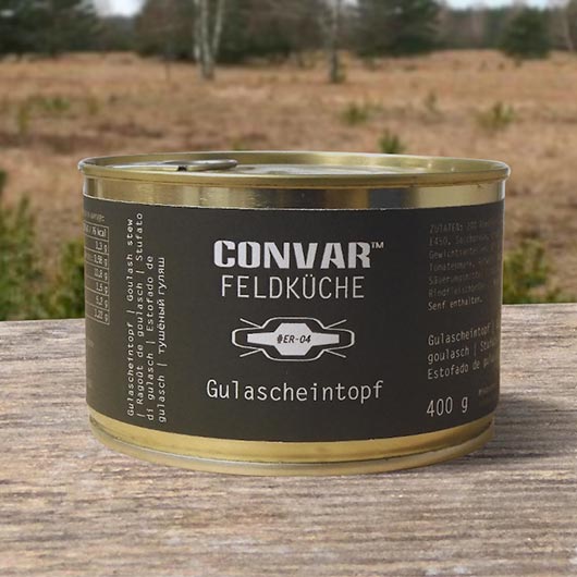 Convar Feldkche Outdoor-Mahlzeit Gulascheintopf 400g Dose