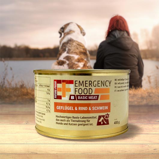 Emergency Food Basic Meat Tiernahrung Geflgel & Rind & Schwein 400g Dose