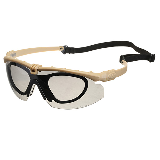 Nuprol Battle Pro Protective Airsoft Schutzbrille inkl. Brillentrgereinsatz tan / rauch