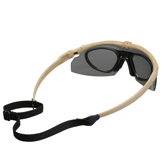 Nuprol Battle Pro Protective Airsoft Schutzbrille inkl. Brillentrgereinsatz tan / rauch Bild 1