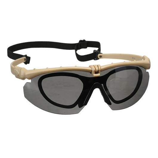 Nuprol Battle Pro Protective Airsoft Schutzbrille inkl. Brillentrgereinsatz tan / rauch Bild 2