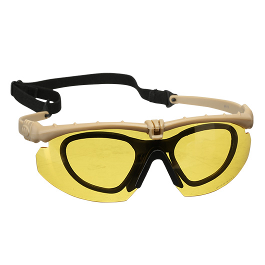 Nuprol Battle Pro Protective Airsoft Schutzbrille inkl. Brillentrgereinsatz tan / gelb Bild 2