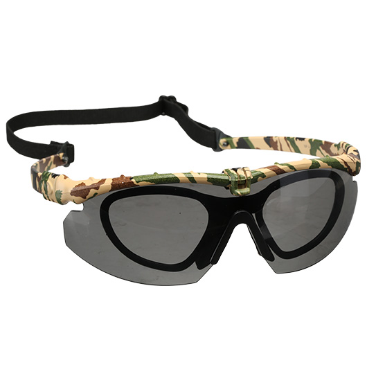 Nuprol Battle Pro Protective Airsoft Schutzbrille inkl. Brillentrgereinsatz camo / rauch Bild 2