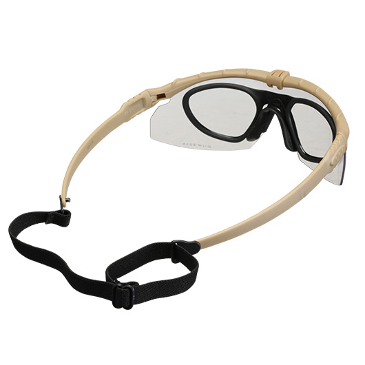 Nuprol Battle Pro Protective Airsoft Schutzbrille inkl. Brillentrgereinsatz tan / klar Bild 1