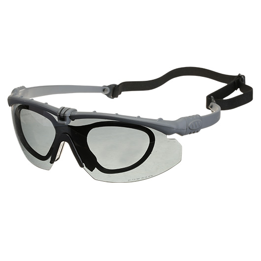 Nuprol Battle Pro Protective Airsoft Schutzbrille inkl. Brillenträgereinsatz grau / rauch