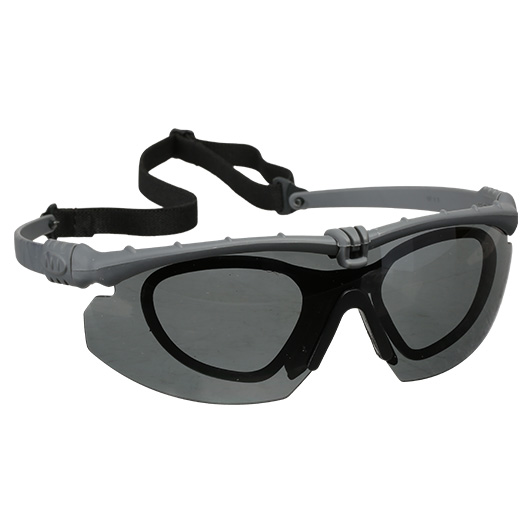 Nuprol Battle Pro Protective Airsoft Schutzbrille inkl. Brillentrgereinsatz grau / rauch Bild 2
