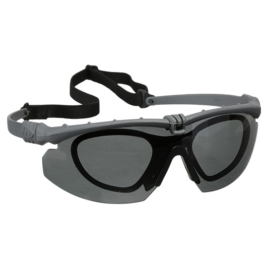 Nuprol Battle Pro Protective Airsoft Schutzbrille inkl. Brillentrgereinsatz grau / rauch Bild 2