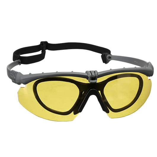 Nuprol Battle Pro Protective Airsoft Schutzbrille inkl. Brillentrgereinsatz grau / gelb Bild 2