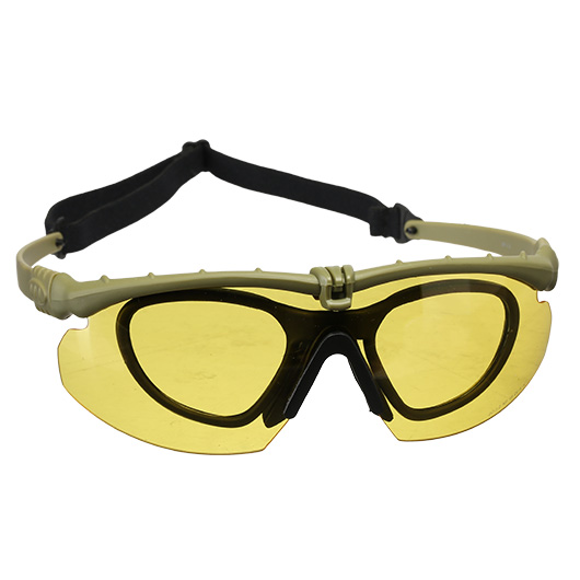 Nuprol Battle Pro Protective Airsoft Schutzbrille inkl. Brillentrgereinsatz oliv / gelb Bild 2