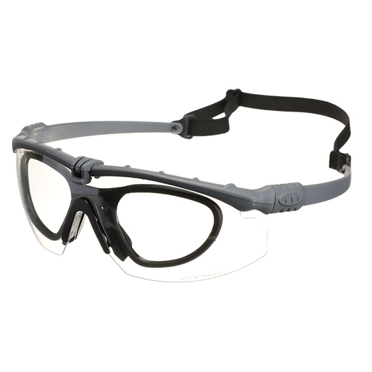 Nuprol Battle Pro Protective Airsoft Schutzbrille inkl. Brillentrgereinsatz grau / klar