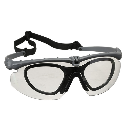 Nuprol Battle Pro Protective Airsoft Schutzbrille inkl. Brillentrgereinsatz grau / klar Bild 2