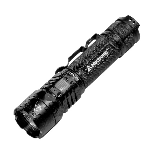 Mactronic LED Taschenlampe Black Eye 1100 Lumen schwarz inkl. Akku, Ladekabel, Handschlaufe, Grtelclip und Nylonholster Bild 2
