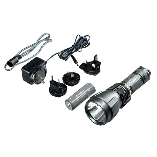 Mactronic LED Taschenlampe Blitz K3 3000 Lumen dunkelgrau inkl. Akku, Transportkoffer, Handschlaufe und Ladegert Bild 4