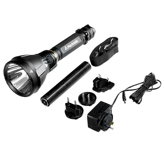 Mactronic LED Taschenlampe Blitz LR11 1100 Lumen schwarz inkl. Akku, Transportkoffer, Tragegurt und Ladegert Bild 3