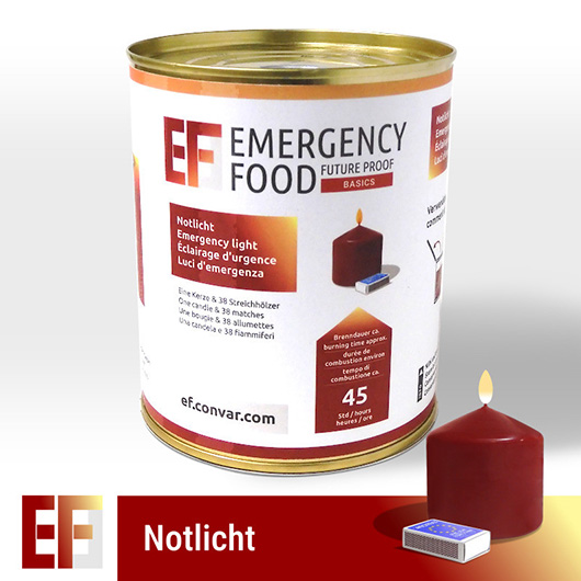 Emergency Food Basic Notlicht Kerze mit 45 Std Brenndauer