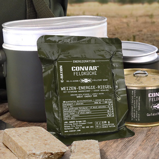 Convar Feldkche Weizen Energie Riegel salzig 120 g Langzeitlebensmittel - Ideal fr Outdoor, Notvorrat und Krisenvorsorge