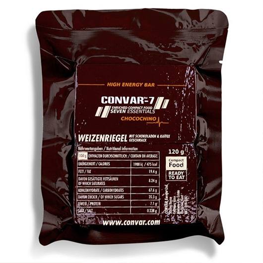 Convar-7 Riegel High Energy Bar Chocochino 120 g Langzeitlebensmittel - Ideal fr Outdoor, Notvorrat und Krisenvorsorge