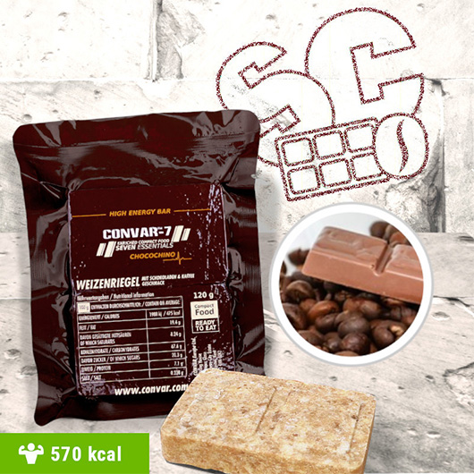 Convar-7 Riegel High Energy Bar Chocochino 120 g Langzeitlebensmittel - Ideal fr Outdoor, Notvorrat und Krisenvorsorge Bild 1