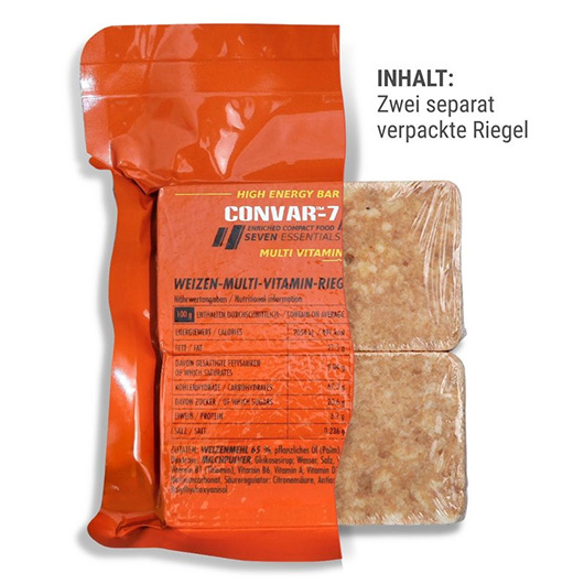 Convar-7 Riegel High Energy Bar Multivitamin120 g Langzeitlebensmittel - Ideal fr Outdoor, Notvorrat und Krisenvorsorge Bild 2