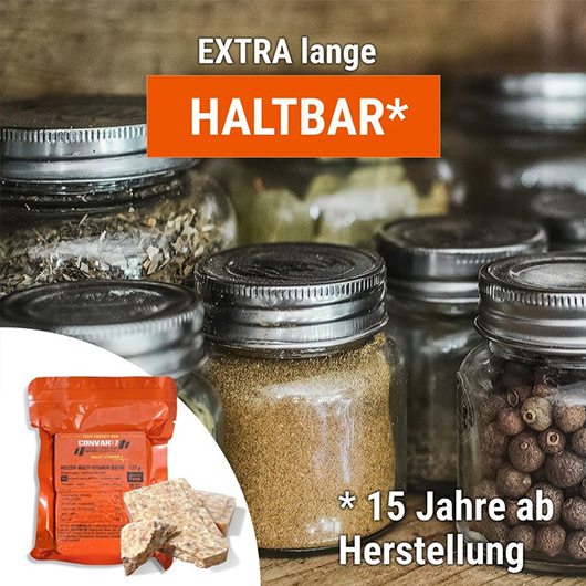 Convar-7 Riegel High Energy Bar Multivitamin120 g Langzeitlebensmittel - Ideal fr Outdoor, Notvorrat und Krisenvorsorge Bild 5