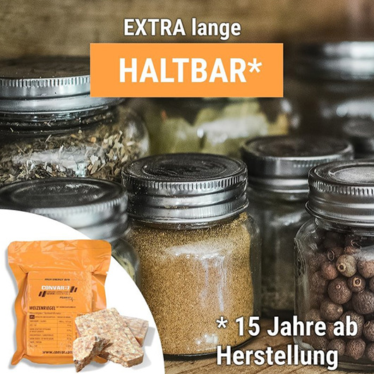 Convar-7 Riegel High Energy Bar Erdnuss 120 g Langzeitlebensmittel - Ideal fr Outdoor, Notvorrat und Krisenvorsorge Bild 5