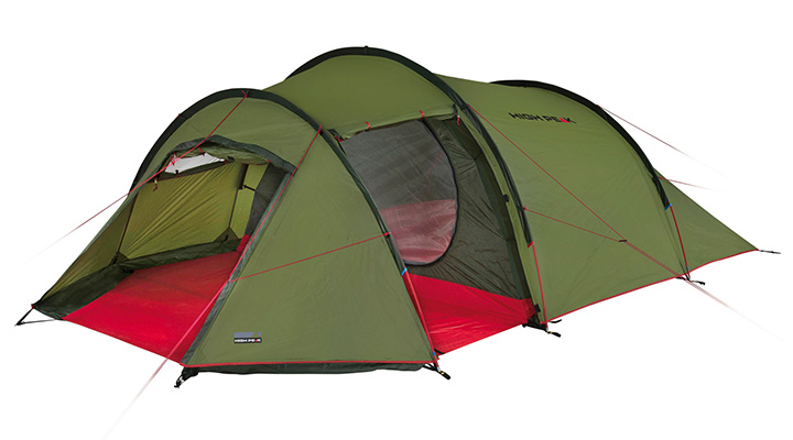 High Peak Zelt Falcon 4 fr 4 Personen grn/rot