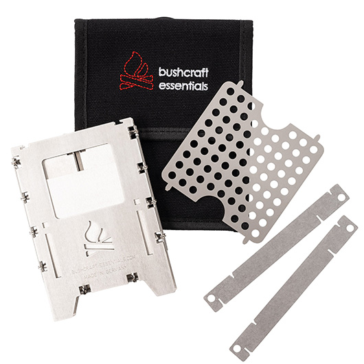 Bushcraft Essentials Kocher Bushbox LF Set inkl. Grillplatte, 2 x Topfauflage und Outdoortasche Bild 10