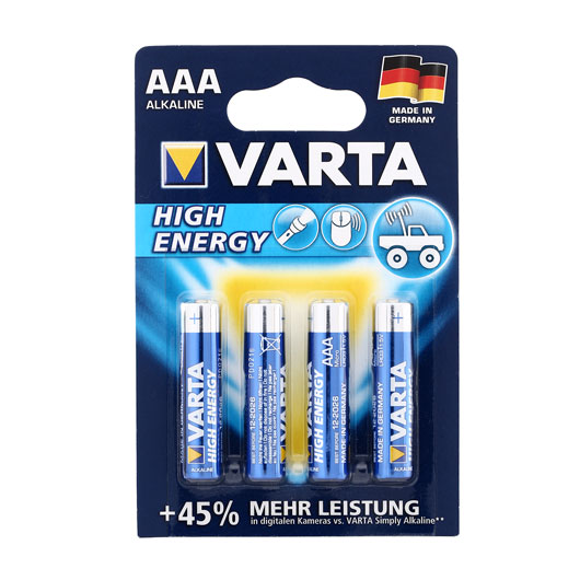 Varta Batterie LR03 AAA Micro High Energy 4 Stück