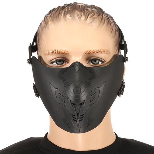 Amomax Ferro Polymer-Verbundkunststoff Airsoft-Halbmaske schwarz Bild 1