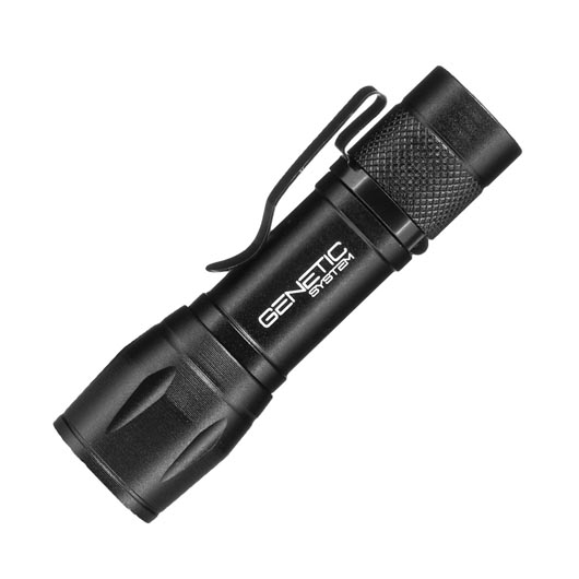 LED-Taschenlampe Q5 mit Zoom und COB LED schwarz inkl. Akku Bild 1