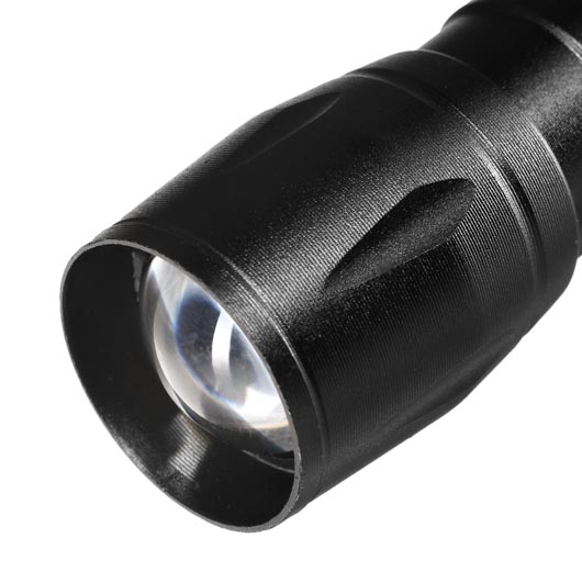 LED-Taschenlampe Q5 mit Zoom und COB LED schwarz inkl. Akku Bild 7