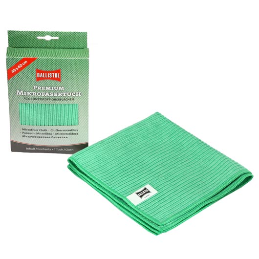 Ballistol Premium  Mikrofasertuch fr Kunststoffoberflchen grn 40 x 40 cm