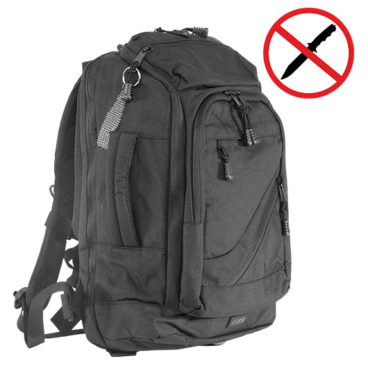 Coptex Rucksack Anti-Stabbing 35 Liter schwarz mit Stahlkettengewebe