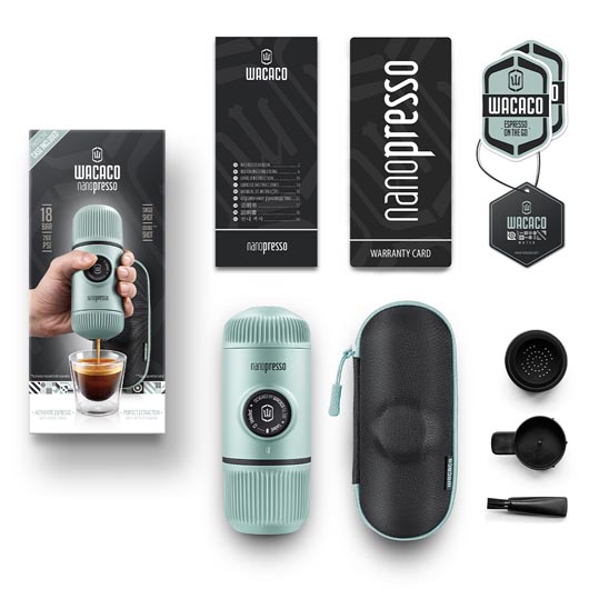 Wacaco Nanopresso Mini Espressomaschine arctic blue inkl. M-Case Schutzhlle Bild 1