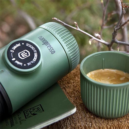 Wacaco Nanopresso Mini Espressomaschine moss green inkl. M-Case Schutzhlle Bild 3