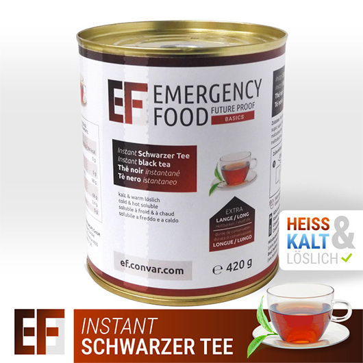 Emergency Food Basic Notration Instant schwarzer Tee 420 g Dose ergibt 5,25 Liter