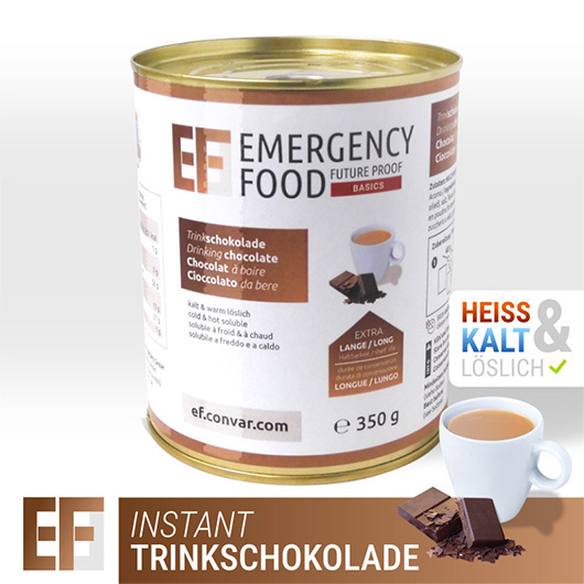 Emergency Food Basic Notration Instant Trinkschokolade 350 g Dose ergibt 1,75 Liter