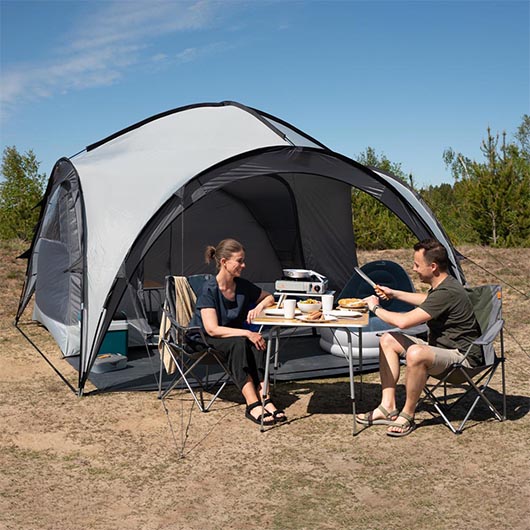 Easy Camp 2in1 Pavillon Camp Shelter 3,5 x 3,5 m grau inkl. Innenzelt f. 6 Personen Bild 4