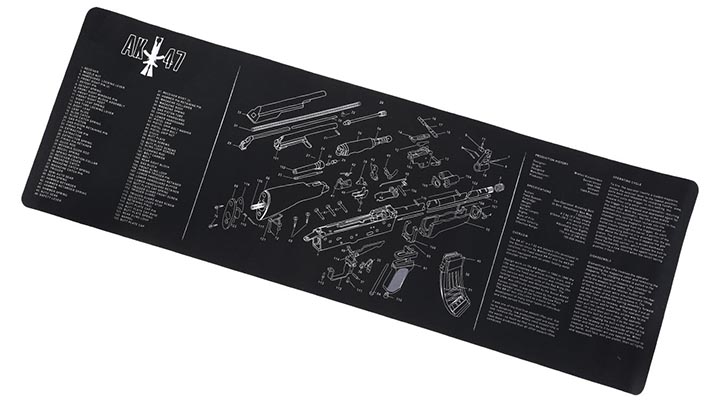 WADSN AK-47 Waffen-Reinigungsunterlage fr Gewehre 91,5 x 30,5 cm schwarz