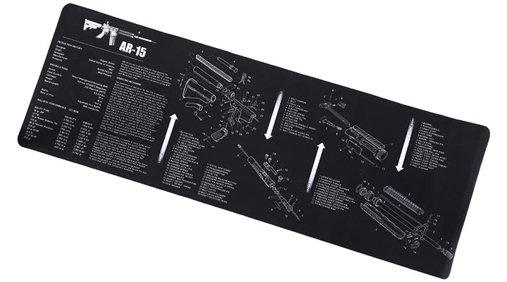 WADSN AR-15 Waffen-Reinigungsunterlage fr Gewehre 91,5 x 30,5 cm schwarz