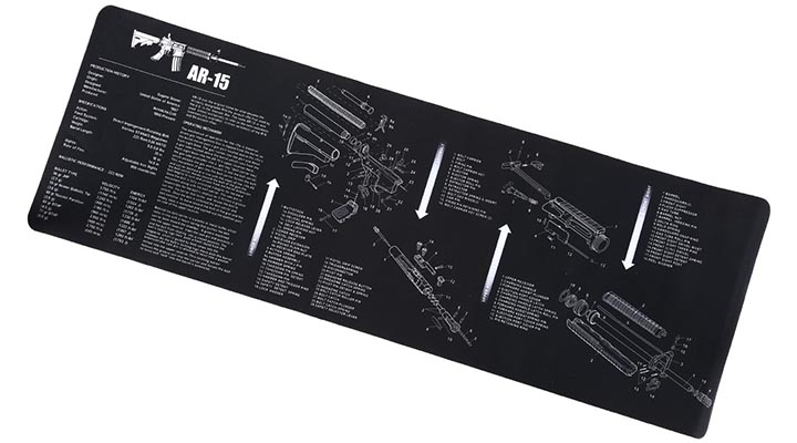 WADSN AR-15 Waffen-Reinigungsunterlage fr Gewehre 91,5 x 30,5 cm schwarz